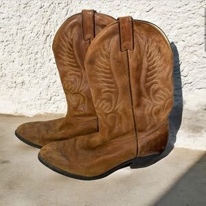 Western leather cowboy boots